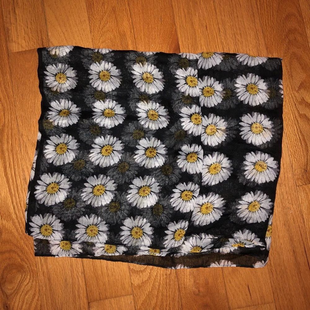 Black sunflower infinity scarf